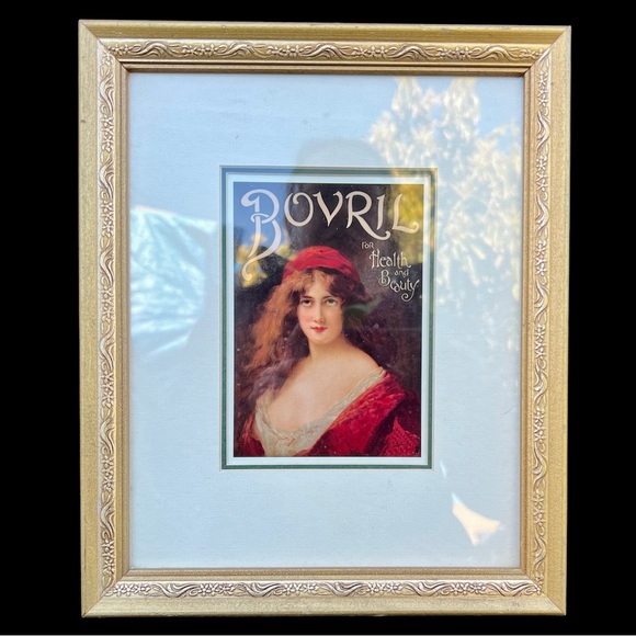 Victorian Style Bovril Woman Framed Print NWOT - Picture 1 of 6